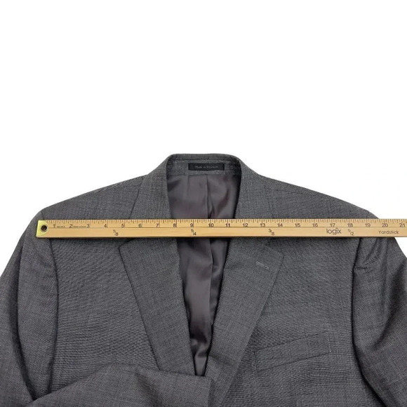 Chaps Men's 44L Suit Jacket Gray Wool 2 Button - Picture 10 of 13